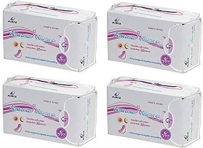 AIRIZ ACTIVE OXYGEN & NEGATIVE ION RELEX Touchless SOFT COTTON Panty Liners Pantyliner