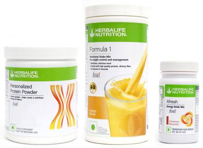 Herbalife Nutrition FORMULA1 MANGO 500 G PROTIEN 200 G AFRESH ENERGY DRINK CINNAMAN 50 G Plant-Based Protein