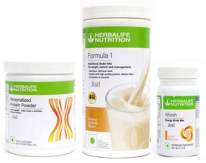 Herbalife Nutrition FORMULA1 BANANA 500 G PROTIEN 200 G AFRESH ENERGY DRINK PEACH 50 G Protein Shake