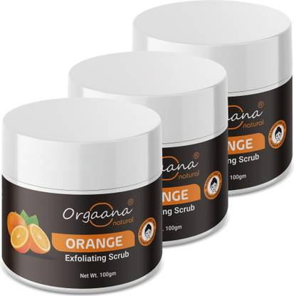 orgaana Orange Scrub For Face & Body(100GR) pack of 3 | Scrub