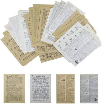 HASTHIP 3 cm ® 114 Pcs Scrapbook Decorative Materials Junk Journal Pages Vintage Books Self Adhesive Sticker