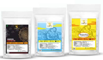 Keegan Tea Darjeeling Long Leaf,Roasted Tea & Fannings Tea Combo|Each 100 gram Black Tea Pouch