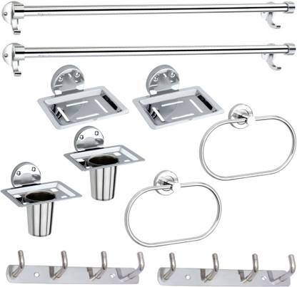 URIM Soap Case, Toothbrush Holder, Ring, Rack & Cloth Hanger 24 inch 2 Bar Towel Rod