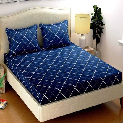 ishab 250 TC Cotton King Checkered Flat Bedsheet