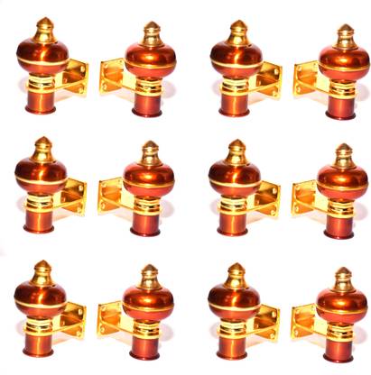 GHAR DWAR Multicolor Curtain Hooks, Curtain Knobs, Rod Rail Bracket Metal