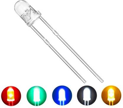 AQBP right LED 5mm DC 2 Pin Light Emitting Diode, Multipurpose, For Science Projects Light Electronic Hobby Kit