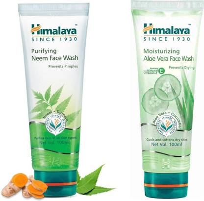 HIMALAYA Purifying Neem
 + Moisturizing Aloevera  (100ml + 100ml) Face Wash