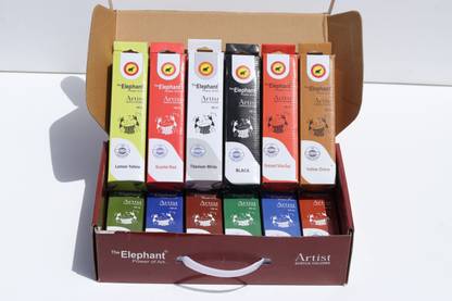 The Elephant Acrylic Colors set - (12 Colors x 120 ml)