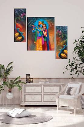 SRAF TV Serial Radha Krishna Set of 3 Digital Reprint 12 inch x 18 inch Painting