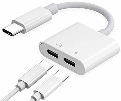 IMMUTABLE Multicolor Dual USB C Audio and Charger Adapter Fit for USB C Headphone N55 Phone Converter