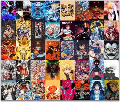 set of 40 wall poster of mix animes A4 size (size_11.9x8.3 inch) Paper Print