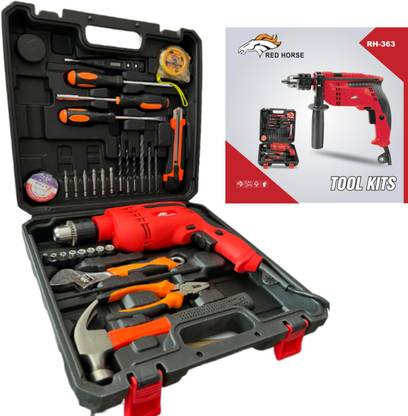 RanPra RH-363 13 RE IMPACT DRILL REDHORSE TOOL KITS ( 33PCS ) 710 WATT Pistol Grip Drill