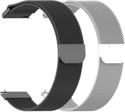 AOnes Pack of 2 Magnetic Loop Watch Strap for Itel Icon 3 Smart Watch Strap