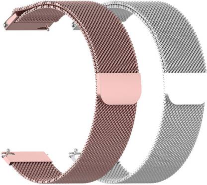 AOnes Pack of 2 Magnetic Loop Watch Strap Compatible for Noise Colorfit Pulse 2 Spo2 Smart Watch Strap