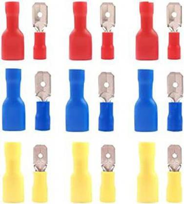 SK Electronics Insulated Male Female Spade Connector (MDD 1-250, FDFD 1-250)(MDD 2-250, FDFD 2-250)(MDD 5-250, FDFD 5-250)each 10 Pcs Pack of 60 Pcs Splice Crimp Terminals Wire Connector