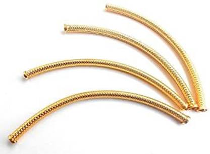 CRAFTLOVE Bend Pipe Tubes/Hollow Necklace Pipe 10cm for Jewellery Making - Gold