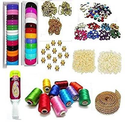 CRAFTLOVE Bangles Making Kit, 2 Bangle Boxes,Silk Thread 10 Colors, Bangle Size 2.6
