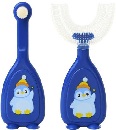 GUCHIGU Baby 360° U-Shaped Toothbrush with Soft Silicone Bristle Anti-Choking Toothbrush