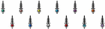 Comet Busters Beautiful Black Bindi With Multicolor Stones (BV303) Forehead Black Bindis