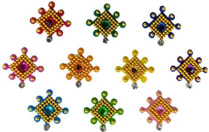 Comet Busters Square Beautiful Colorful Bindi (BV599) Forehead Multicolor Bindis