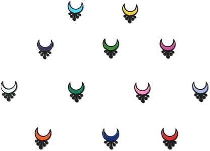 Comet Busters Moon Shaped Multicolored Bindi (BV409) Forehead Multicolor Bindis