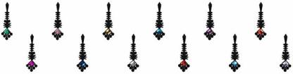 Comet Busters Beautiful Black Bindi With Multicolor Stones (BV310) Forehead Black Bindis
