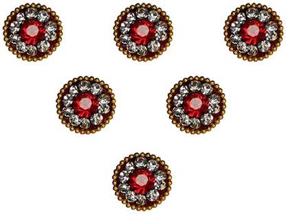 Comet Busters Round Traditional Maroon Bindi With Stone Work (9 mm) (BV484) Forehead Maroon Bindis