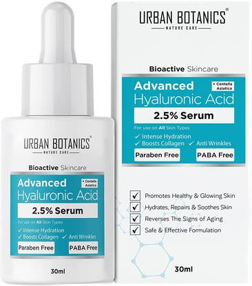 UrbanBotanics 2.5% Hyaluronic Acid Serum for Face - Serum For Glowing Skin & Intense Hydration