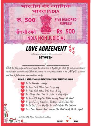 Fitwit Love Agreement Certificate Love Contract Agreement Greeting