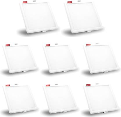 SKASHOKA 15 Watt Led Square POP False Ceiling Cool White Panel Light 6" Cutting Pack 8 Recessed Ceiling Light Ceiling Lamp