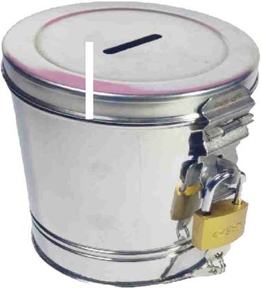 PIYU GIFT Round shape coin box with lock & keys Coin Bank