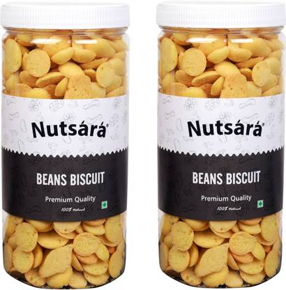nutsara Beans Biscuit , Egg Drop Biscuits | Coin biscuit | Button biscuit 500 gm Bakery Biscuit