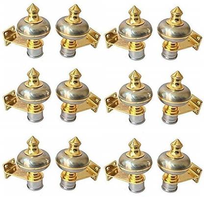 GHAR DWAR Silver Curtain Hooks, Curtain Knobs, Rod Rail Bracket Metal