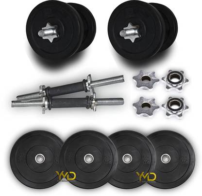 YMD (2.5kg x 4 + 1kg x 4) Rubber Weights Gym Set for Home Exercise Purpose, Gym kit Adjustable Dumbbell