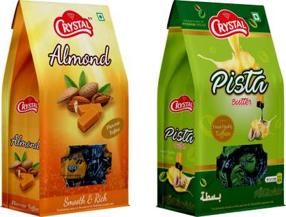 CRYSTAL Pista Butter Toffee 100 Chocolate & Almond Toffee 100 Chocolate Combo