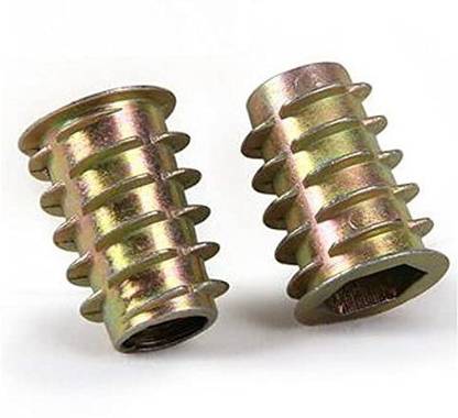 YZEE M6*13MM D-Nut Threaded Wood Inserts Bolt for Wood Furniture 25PCS Bed Frame