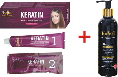Kamill Professional Hair Straightening Kit (165g) with Smooth Shampoo(250g)
