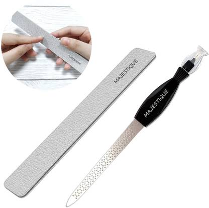 MAJESTIQUE Nail File Professional Reusable, Nail Cuticle Remover, Cuticle Pusher