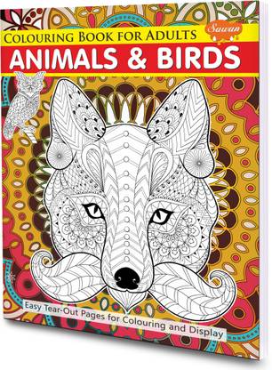 Colouring Book For Adults Animals & Birds By Sawan