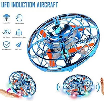 Eunoia TRADERS Hand Operated UFO Drone Toys for Kids with Flashing Light and USB Charger