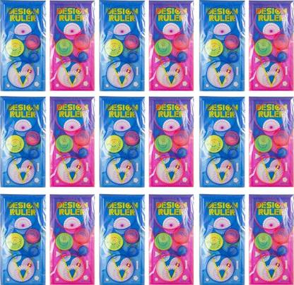 ShubhKraft Return Gift In Bulk For Kids | Spirograph Geometric Rule/Scale For Kids (18 Pcs) Ruler
