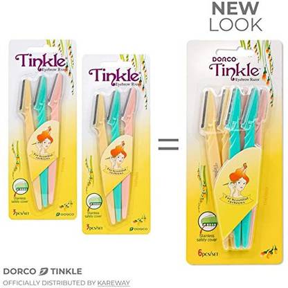 FOZZBY TINKLE Eyebrow Razor Pack of 6 (1) Shaving Brush