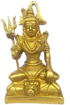 vrindavan shopi Brass Shiva Murti | Shiv Idol | Shiv Statue | Shivaratri Mahashivaratri 200gm Decorative Showpiece  -  6 cm