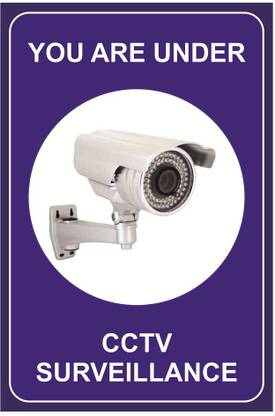 Print Experts 22.86 cm CCTV Surveillance stickers for indications size 6X9 Inch Pack of 4 pcs. Self Adhesive Sticker