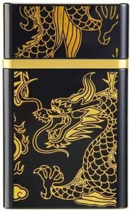 ZVR Windproof Moisture-Proof Cigarettes Cigarette Lighter Case Pocket Lighter Fire Dragon Cigarette Case USB rechargeable Electronic Cigarette Lighter Cigarette Lighter