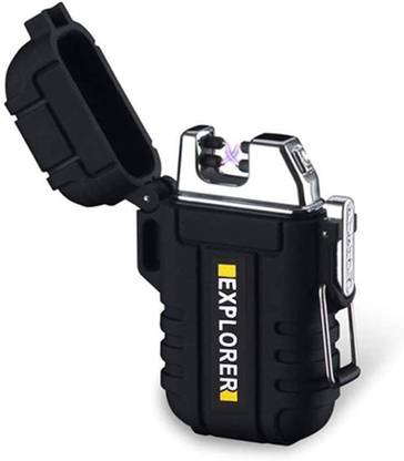 WRADER UPGRADED QUALITY WATERPROOF Flameless Electric Lighter Dual Arc Plasma Lighter Rechargeable Lighter Windproof Explorer Lighter Cigarette Lighter for Camping Cigarette Lighter