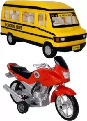 VEDANSHI School Bus & Red KTM Racing Bike