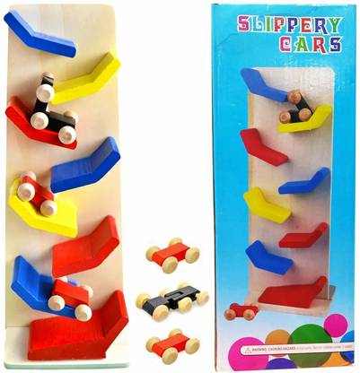 TOYS HOUSE Kid's Play Attractive Wooden slippery cars gravity Track Party & Fun Board Game