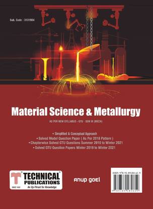 Material Science & Metallurgy for GTU 18 Course (III - Mech. - 3131904)