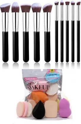 Valhalla 10 pcs Makeup Brushes Set + Soft 6in1 Makeup Sponge Puff | brush applicator